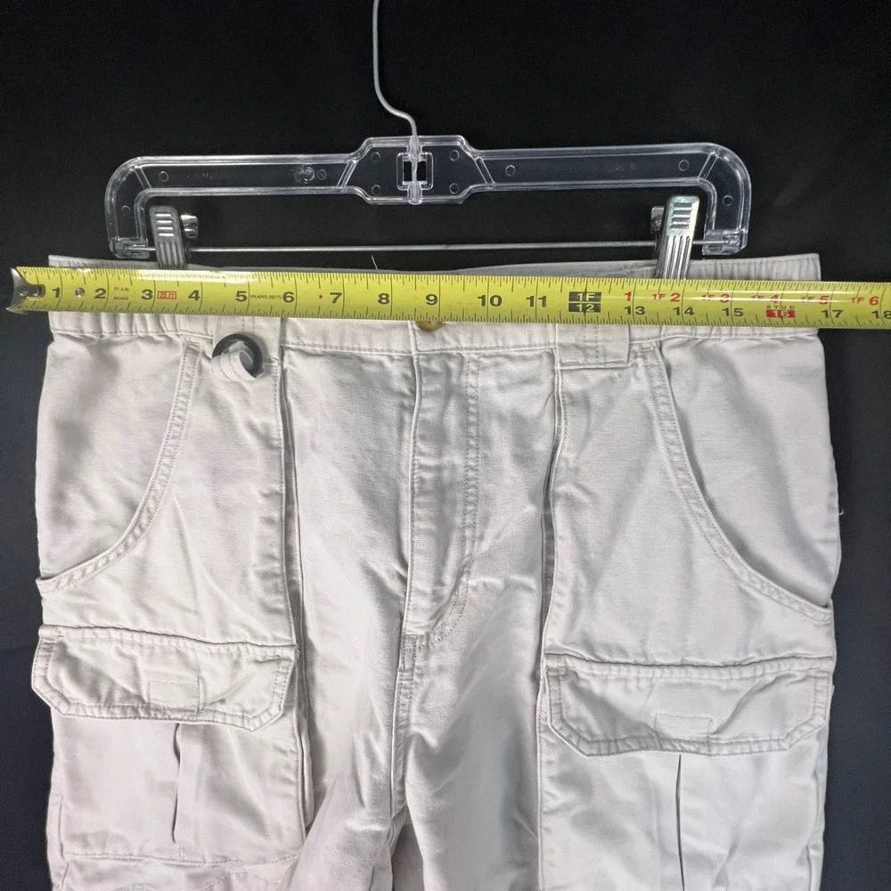 Reel Legends Mens Sz 34 Cargo Shorts Tan Khaki Cotton Fishing Hiking Utility